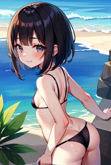 ビーチに来た貧乳ビキニ / small breasts bikini came to the beach
