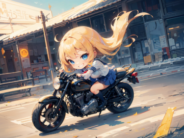 ちびキャラ女子高生バイク / chibi character school girl bike